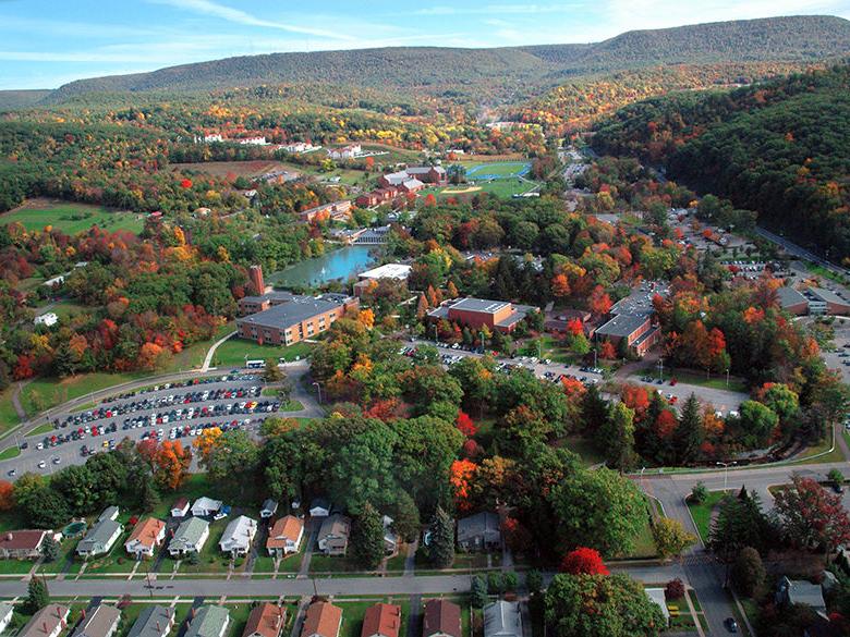 Aerial view of campus